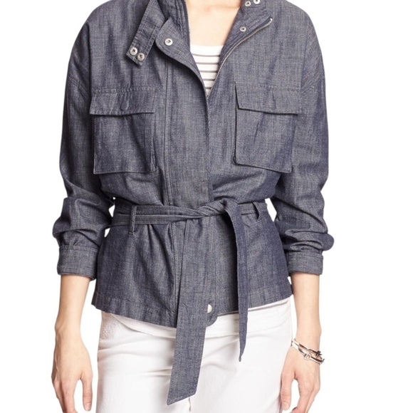 Banana Republic Jackets & Blazers - BANANA REPUBLIC - Chambray Jacket Unlined Standing Collar Size S